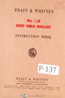 Pratt & Whitney-Whitney-Pratt Whitney No 1/2 B, Deep Hole Driller Instruction Manual Year (1953)-1/2-B-01